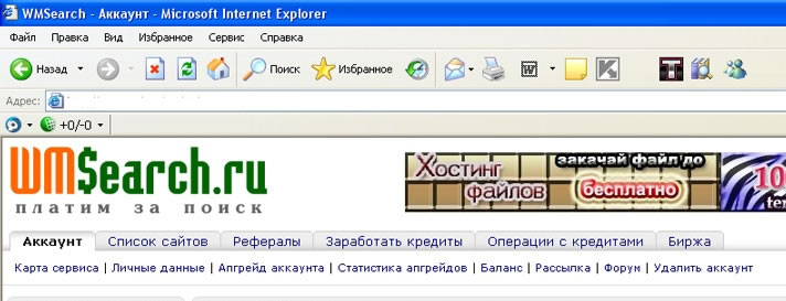 Работа с WMSearch